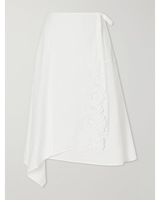 Sir White Klara Broderie Anglaise Cotton Midi Skirt