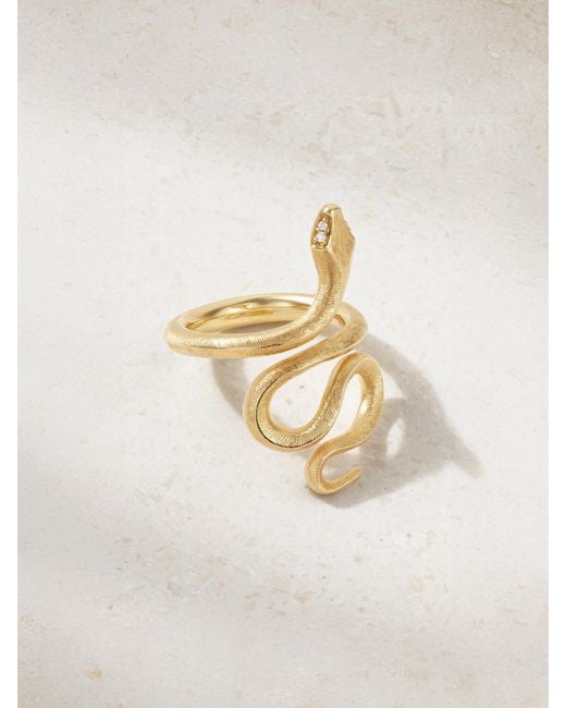 Ole Lynggaard Copenhagen White Snake Medium 18-Karat Diamond Ring