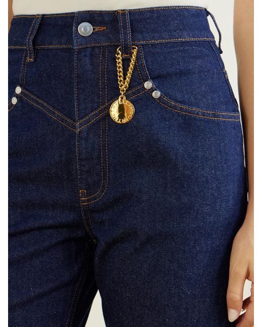 Stella McCartney Blue High-Waist Straight-Leg Jeans