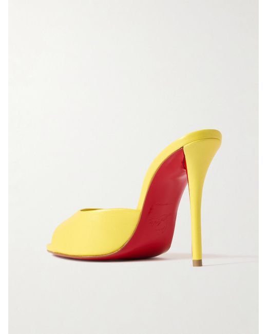 Christian Louboutin Yellow Miss Z 100 Leather Mules