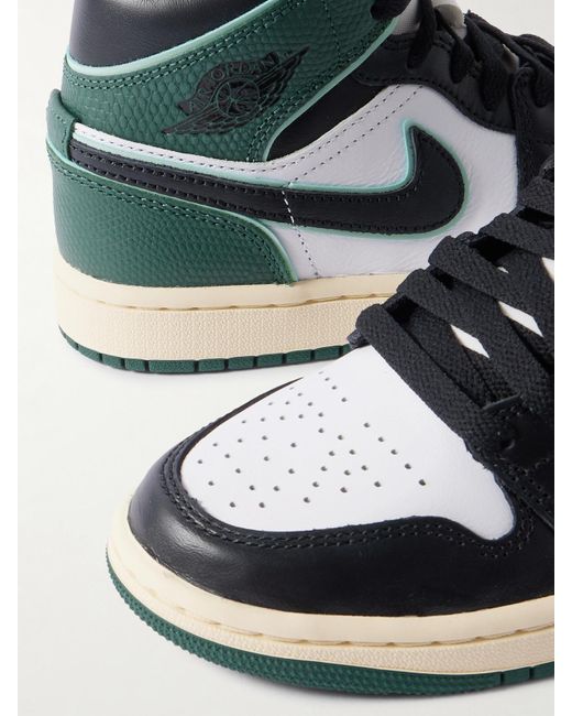 Nike Green Air Jordan 1 Mid Se Sneakers Aus Glattleder Und Leder Mit Eidechseneffekt