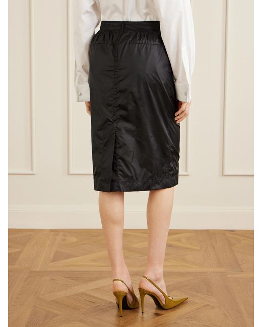 Saint Laurent Black Woven Midi Skirt