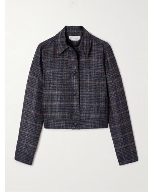 Gabriela Hearst Blue Thereza Prince Of Wales Checked Wool And Silk-Blend Jacket