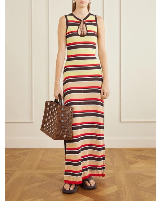Rabanne Brown Embellished Sac A Main Raffia Tote Bag