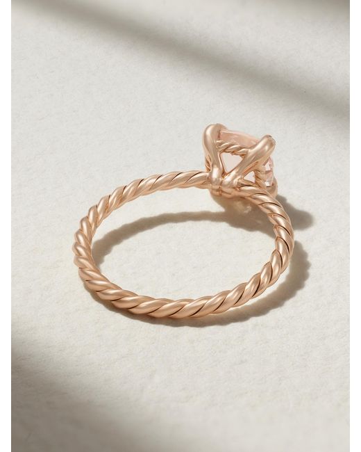 David Yurman Gray Chatelaine 18-Karat Rose, Morganite And Diamond Ring