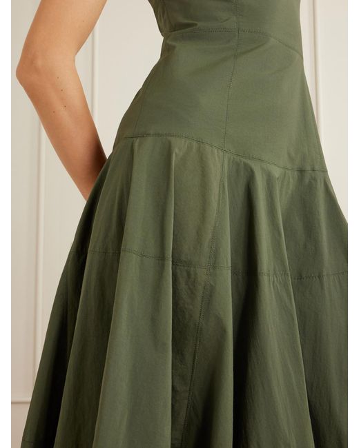 Veronica Beard Green Ilona Taffeta Midi Dress