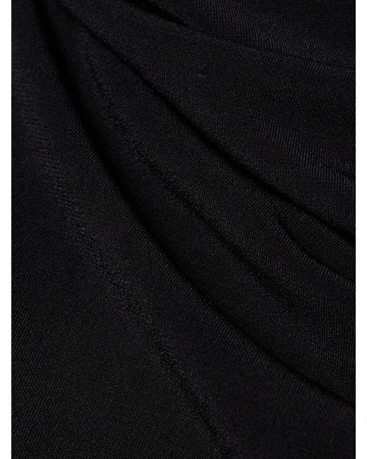 Brandon Maxwell Black The Presley Cape-Effect Draped Stretch-Jersey Gown
