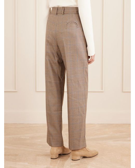 Blazé Milano Natural Fox Checked Wool Pants