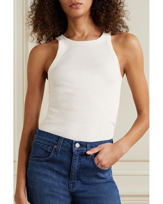 Nili Lotan Multicolor Jennifer Ribbed Cotton-Jersey Tank
