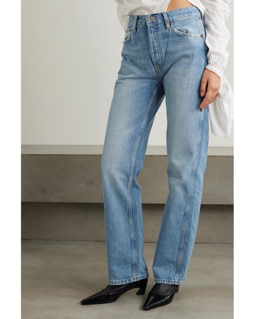 Re/done Blue 90S Loose Hoch Sitzende Jeans Mit Geradem Bein