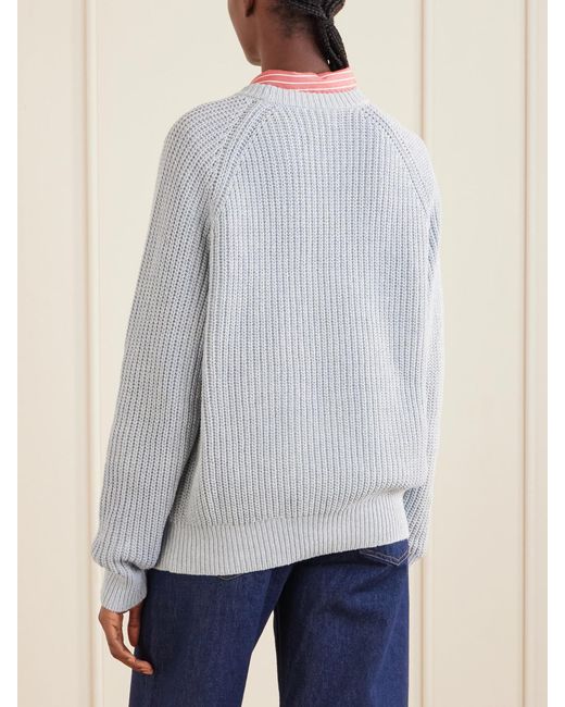 Aimé Leon Dore Blue Ribbed Cotton Sweater