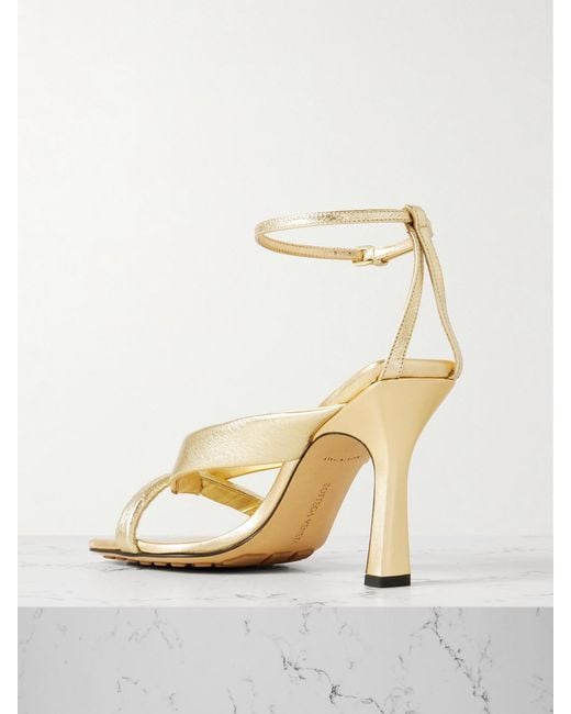 Bottega Veneta Natural Riva Padded Metallic Leather Sandals