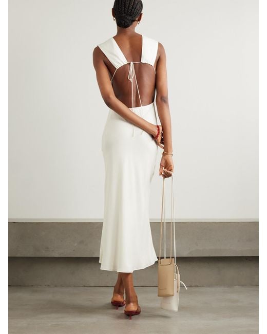 St. Agni White Open-Back Tencel Lyocell And Lenzing Ecovero-Blend Twill Maxi Dress