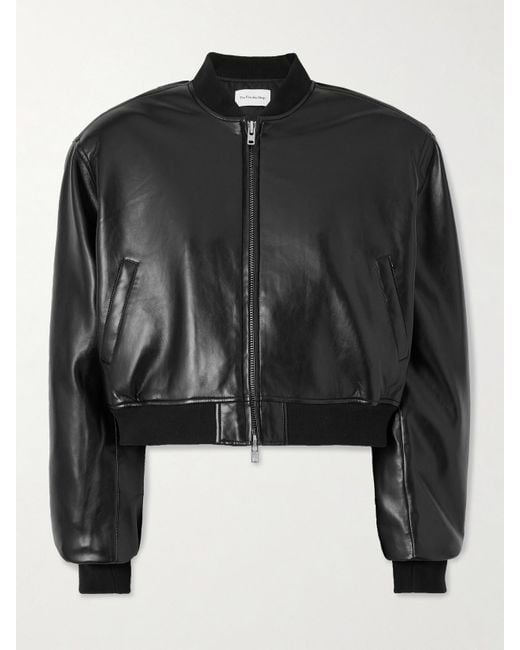 Frankie Shop Black Micky Verkürzte Jacke Aus Kunstleder
