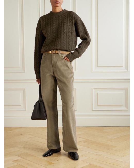 Rohe Green Oversized Cable-Knit Wool Sweater