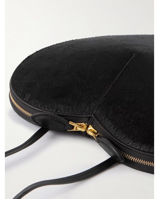 Alaïa White Le Coeur Leather-Trimmed Calf Hair Shoulder Bag
