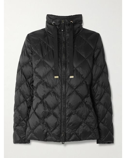 Max Mara Black Cube Belted Padded Quilted Shell Down Jacket