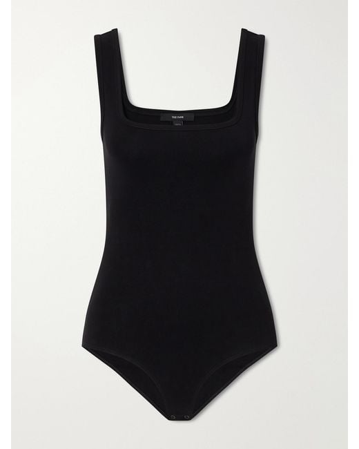 The Park Black Shan Stretch-Jersey Bodysuit