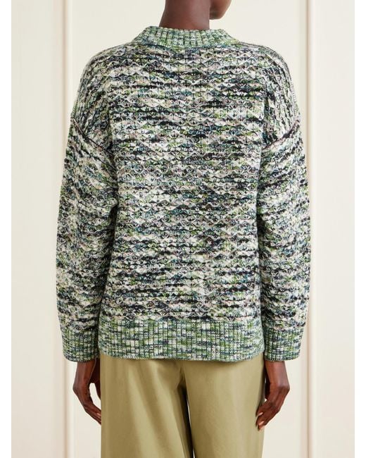 Missoni Green Oversized Knit Wool-Blend Cardigan