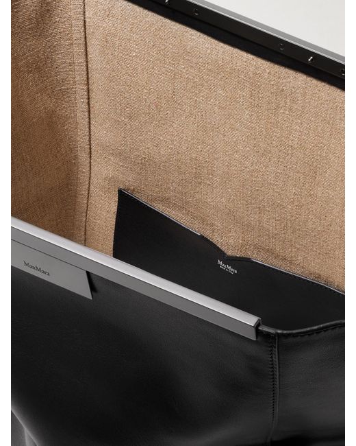 Max Mara Black Clutch Aus Leder