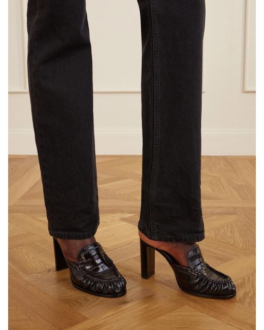 Saint Laurent Black Le Loafer Eel Pumps