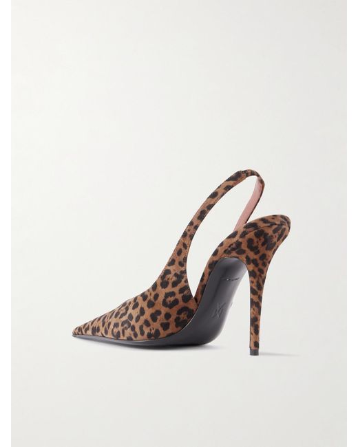 AMINA MUADDI Multicolor Anok Leopard-Print Suede Slingback Pumps