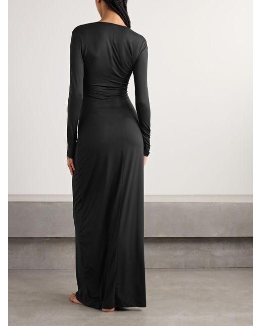 Kiki de Montparnasse Black Echauffe Cutout Stretch-Jersey Gown