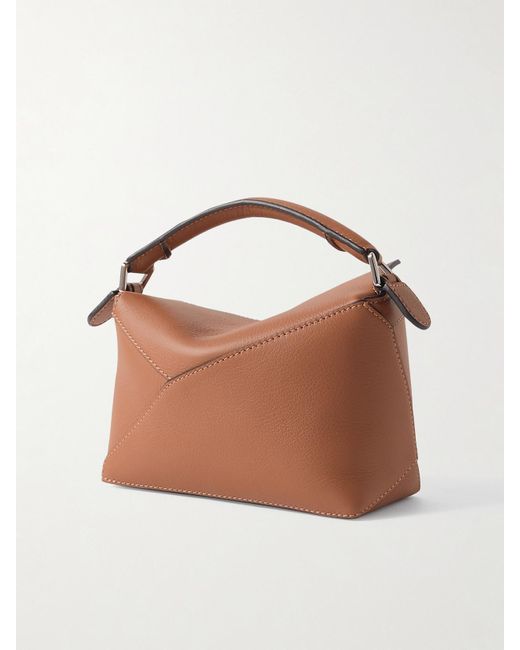 Loewe Brown Puzzle Edge Mini Textured-Leather Shoulder Bag