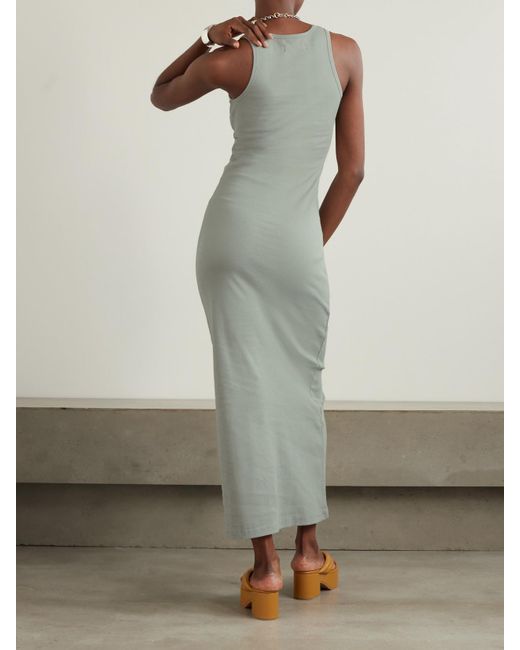 Rabanne White Maxikleid Aus Einer Gerippten Baumwollmischung Mit Applikation