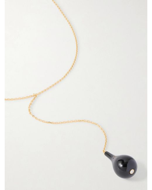 Totême  White Plated, Onyx And Swarovski Crystal Necklace