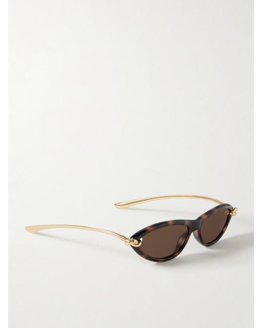Bottega Veneta Multicolor New Knot Cat-Eye Acetate And-Tone Sunglasses