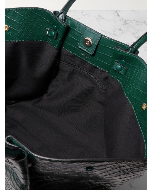 DeMellier London Green The New York Tote Aus Leder Mit Krokodileffekt