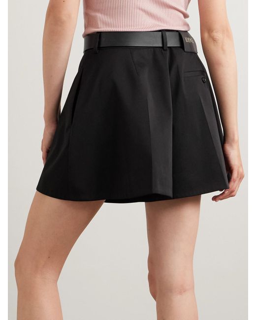 Loewe Black Shorts Aus Satin Aus Einer Baumwoll-Seidenmischung Mit Falten