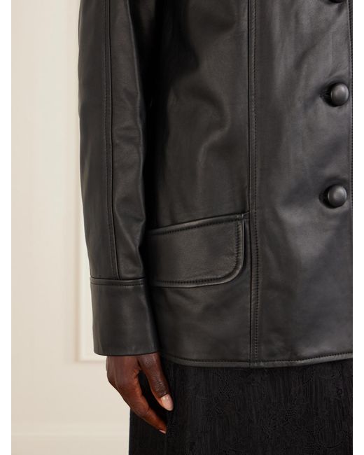 Anna Sui Black Paneled Leather Jacket