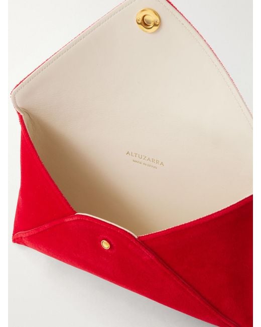 Altuzarra Red Envelope Velvet Clutch