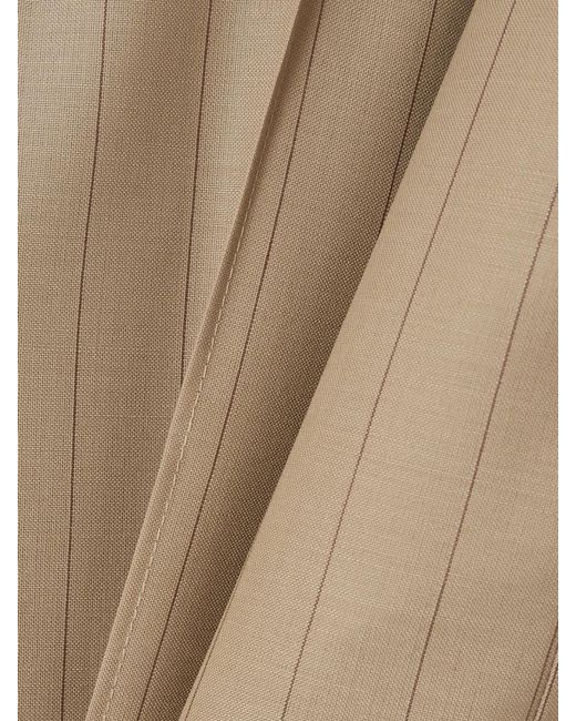 Jil Sander Natural Pinstriped Wool And Mohair-Blend Straight-Leg Pants