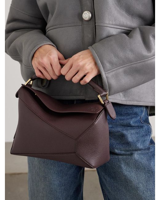 Sac Porté Épaule En Cuir Texturé Puzzle Edge Small Loewe en coloris Brown