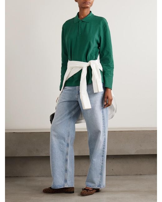 Flore Flore Green Diana Organic Cotton-Piqué Polo Shirt