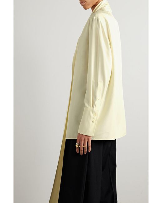 Givenchy White Pussy-Bow Silk Blouse