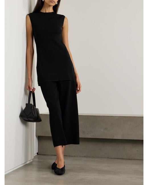 Max Mara Black Leisure Soldino Ribbed-Knit Tank