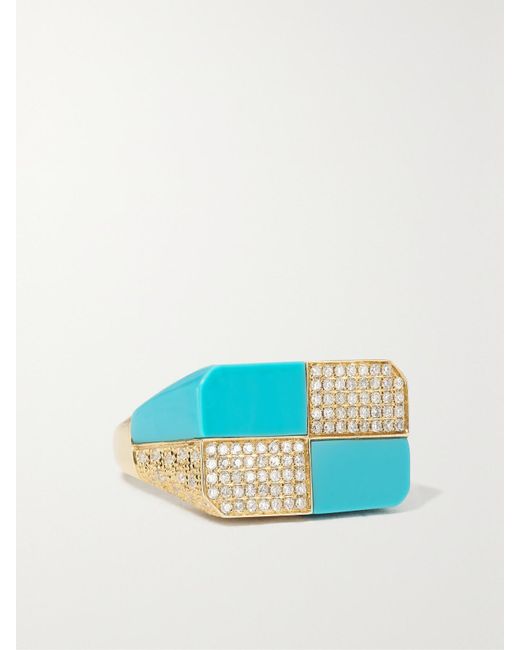 Yvonne Léon Blue 9-Karat, And Diamond Ring