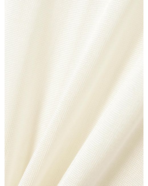 Donde Esteban White Guayabera Pointelle-Knit Cardigan