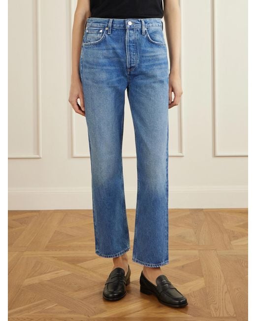 Citizens of Humanity Blue Blaine High-Rise Straight-Leg Jeans