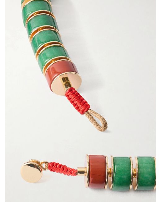 Roxanne Assoulin Green The Stone Slice-Tone Jade And Carnelian Beaded Necklace
