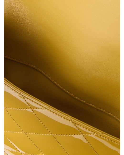 Saint Laurent Yellow Paris Matelassé Patent-Leather Clutch