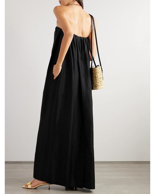 Bondi Born Black Net Sustain Bormio Strapless Woven Maxi Dress
