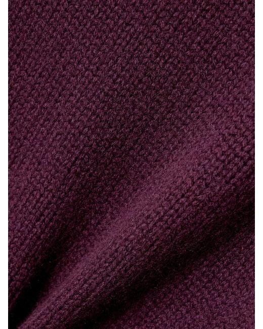 Lisa Yang Purple Cathie Cropped Cashmere Turtleneck Sweater