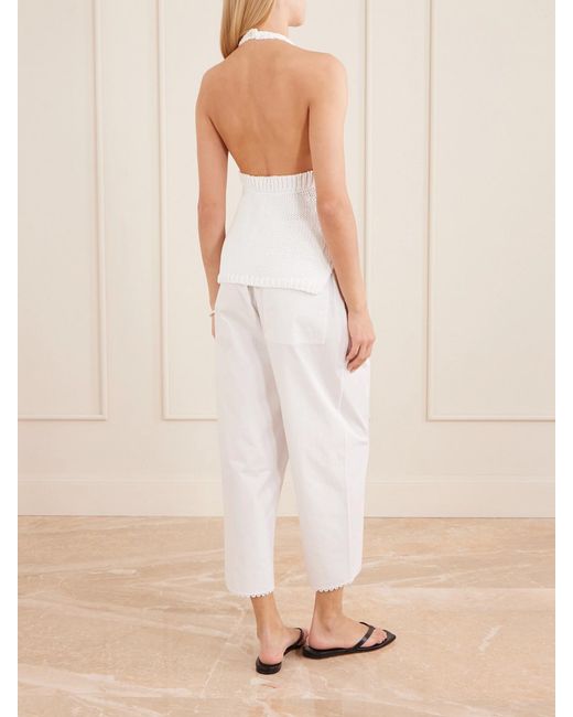 Rohe White Knitted Cotton Halterneck Top
