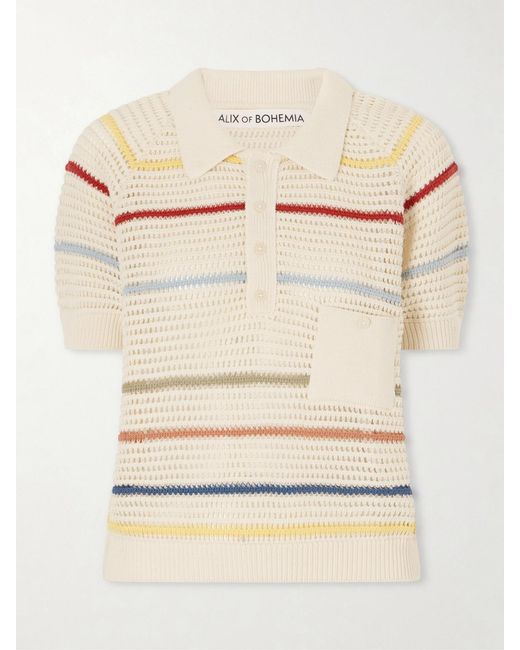 Alix Of Bohemia Natural Lessi Carnival Cotton-Knitted Polo Shirt