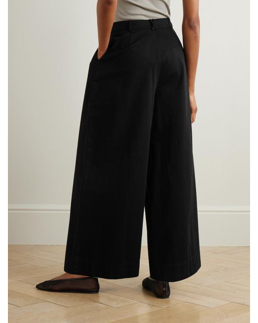 Posse Black Wesley Bundfaltenhose Mit Weitem Bein Aus Baumwoll-Twill